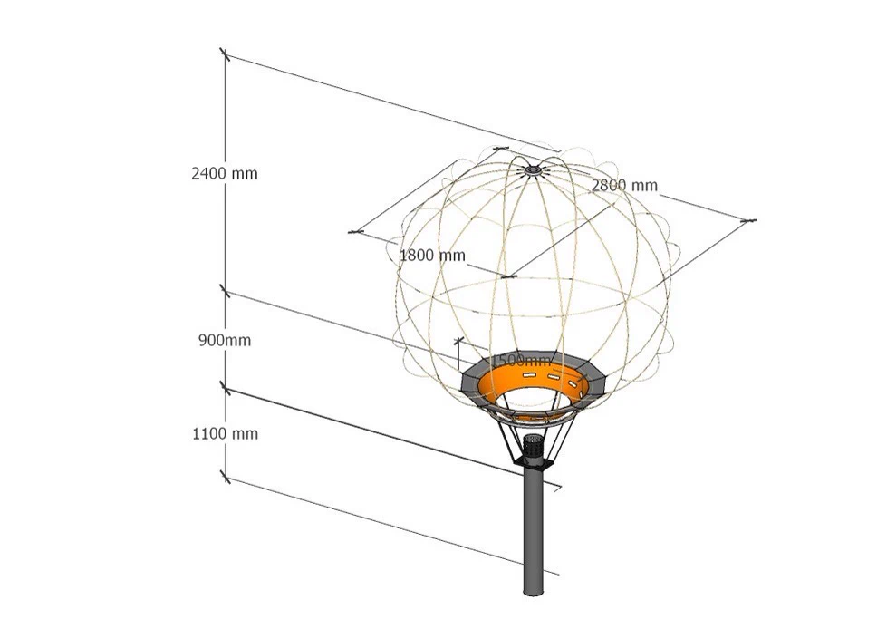 Detail drawing of the hot-air balloon structure